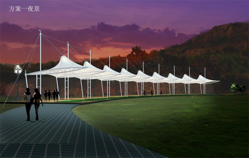 高尔夫发球台膜结构