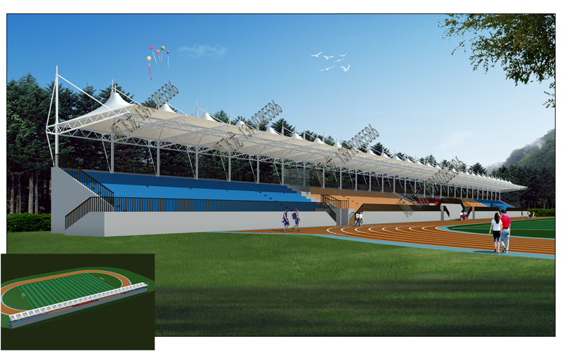 包头体育场膜结构看台